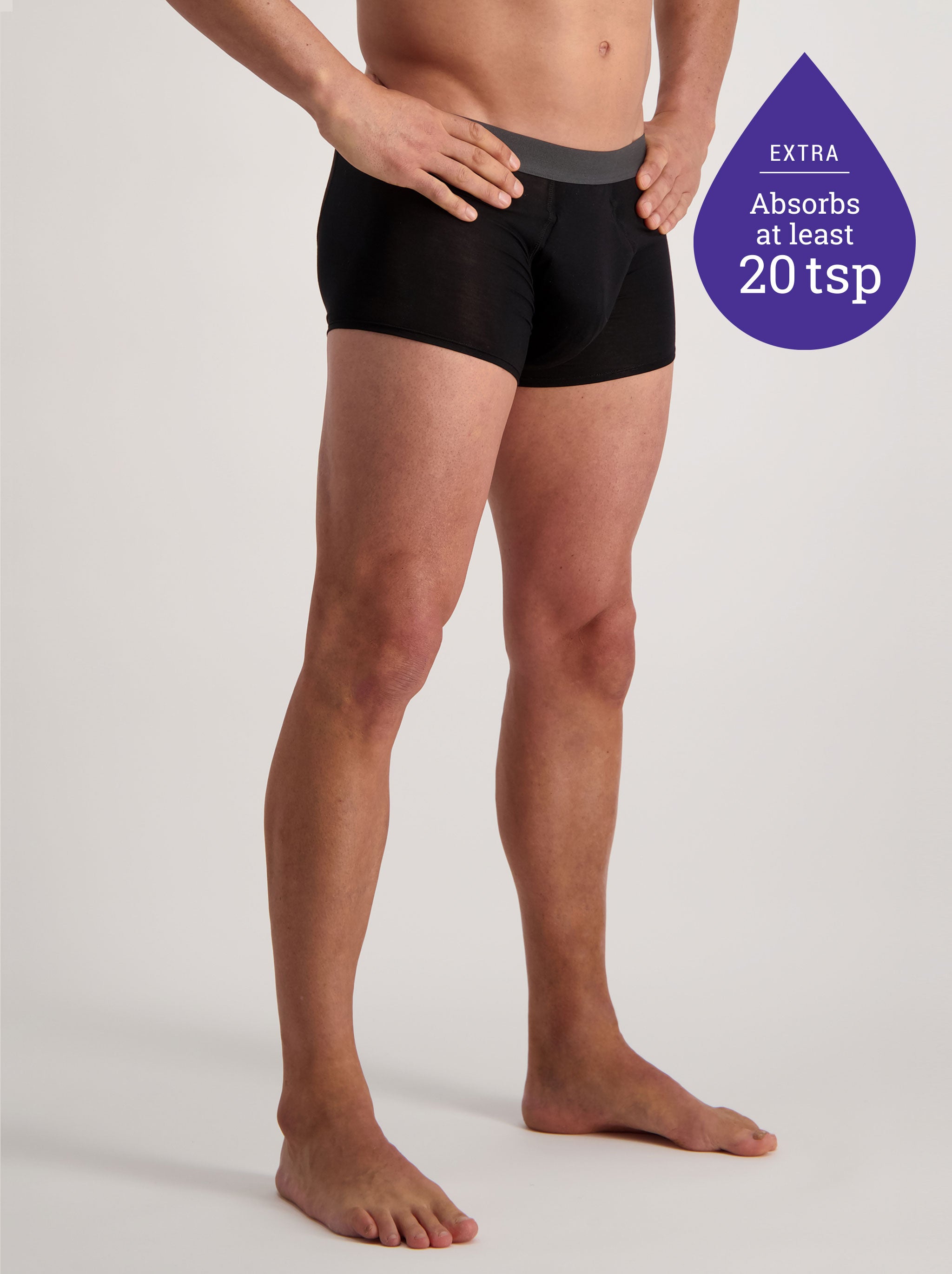 Confitex for Men washable, leakproof, super absorbent underwear for incontinence. Absorbs at least 20 tsp!