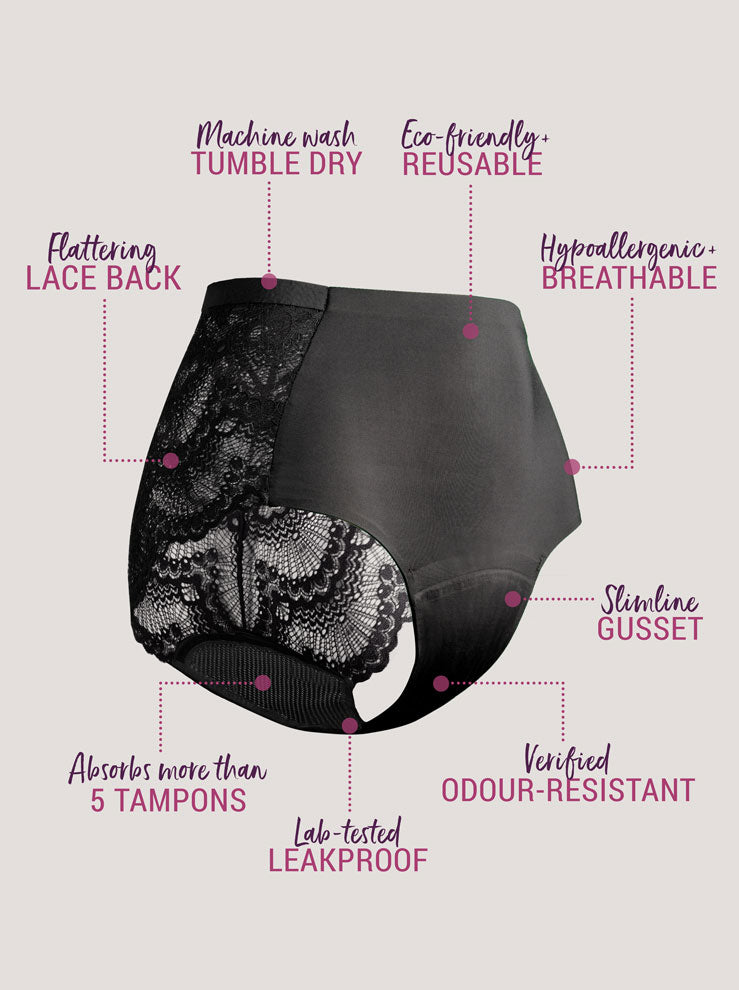 Lace period underwear